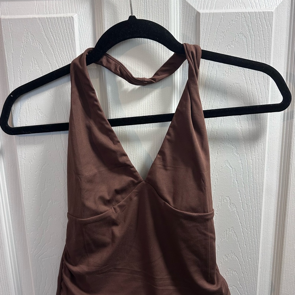 Womens Halter Tank Tops Double Lined Basic Cami Shirts - Picture 4 of 6